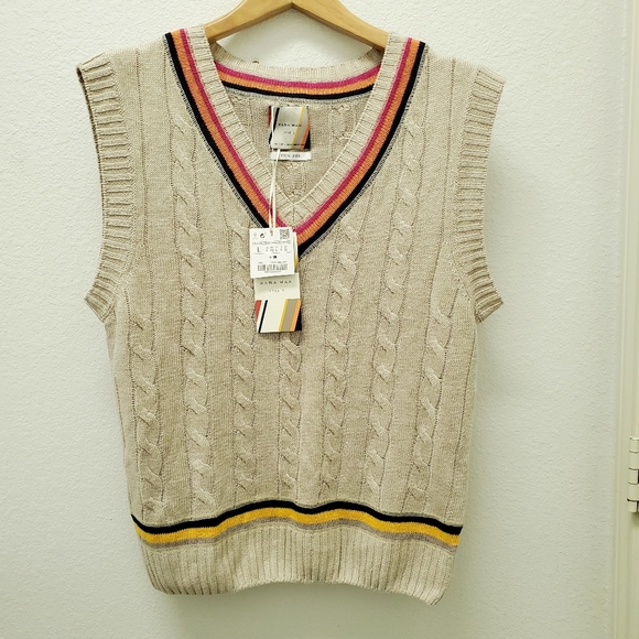 Zara Man Studio 0 Linen Sweater Vest 